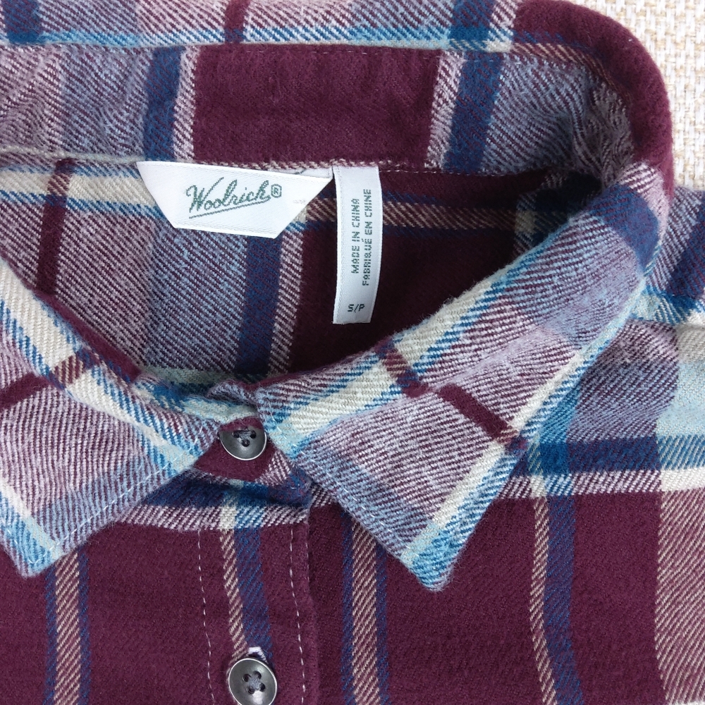 Woolrich Womens Plaid Button Up Flannel Shirt Sz S/P Cotton Cabincore Western - Picture 7 of 14